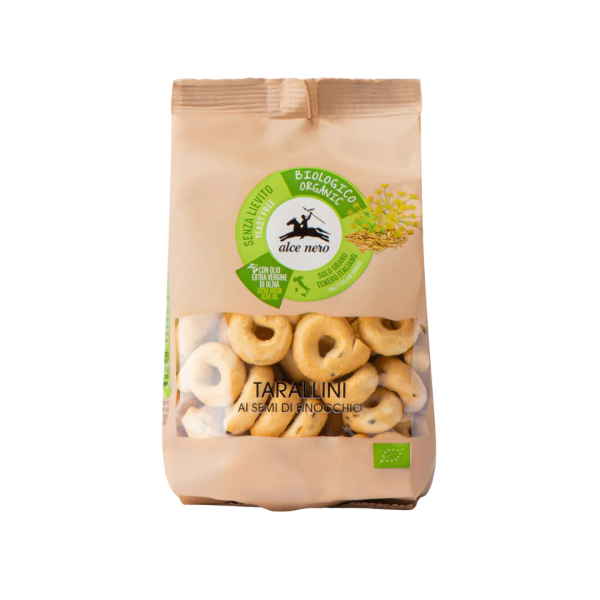 Alce Nero Bio Tarallini (Brotkringel) mit Fenchelsamen, 250g