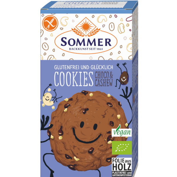 Sommer Bio Cookies Choco &amp; Cashew, Glutenfrei