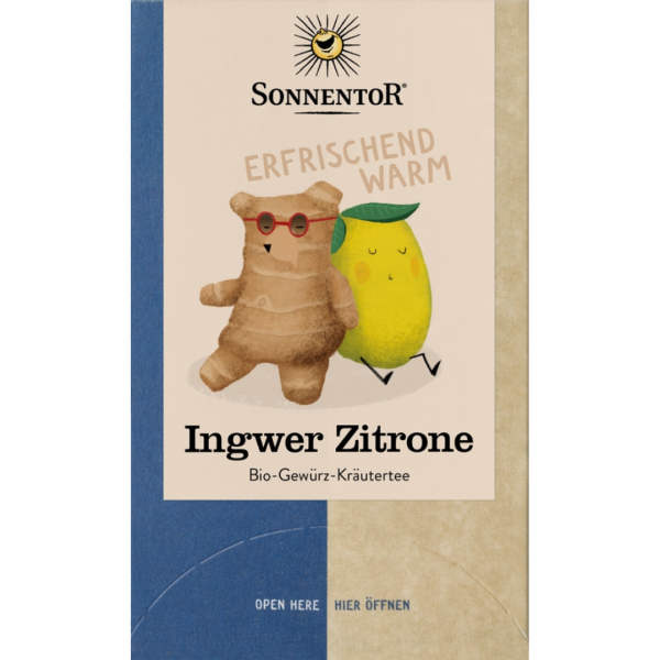 Sonnentor Bio Ingwer Zitrone Tee 32,4 g, Doppelkammerbeutel