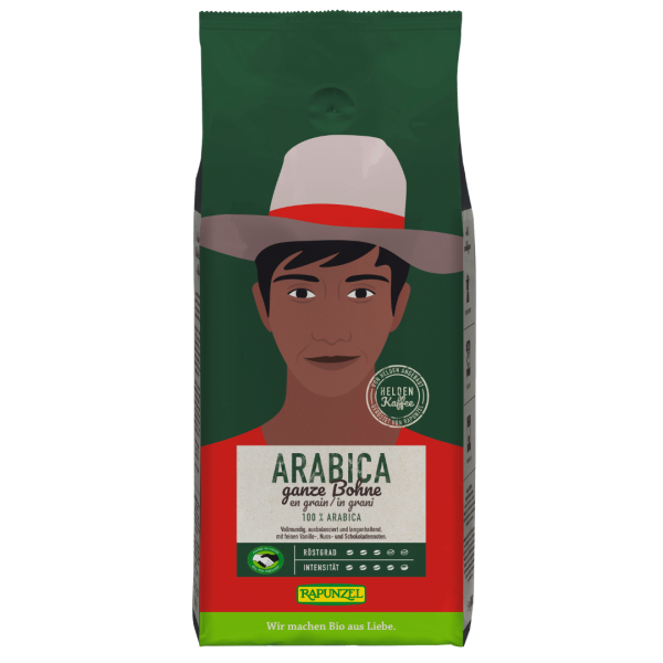 Rapunzel Bio Heldenkaffee Arabica, ganze Bohne