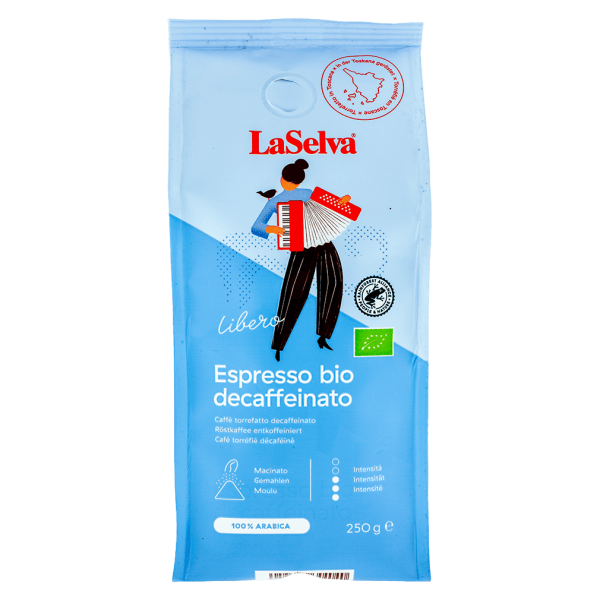 LaSelva Bio Libero Espresso, entkoffeiniert gemahlen