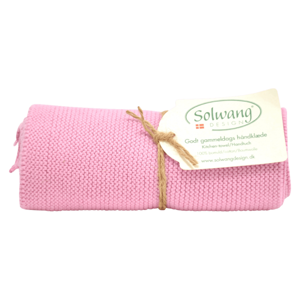 Solwang Design Bio Handtuch rosa in Krausrippe, gestrickt