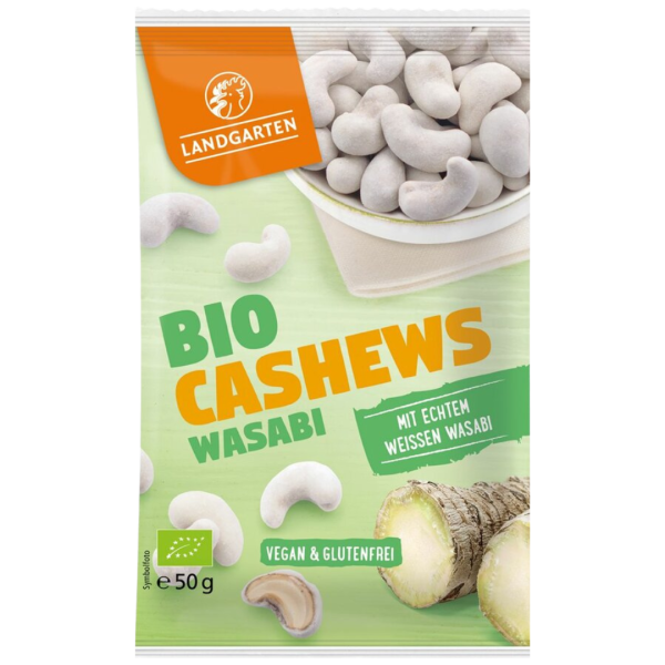 Landgarten Bio Cashews Wasabi MHD 01.06.2025