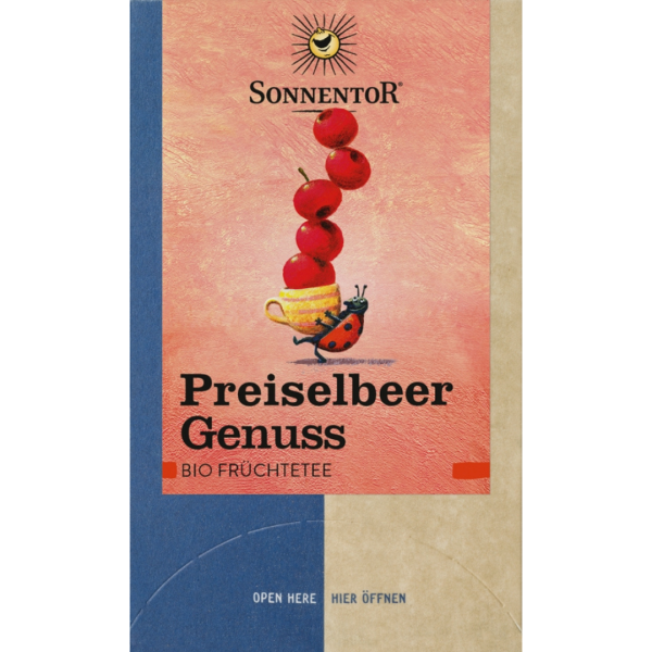 Sonnentor Bio Preiselbeer Genuss Früchtetee 50,4 g, Doppelkammerbeutel