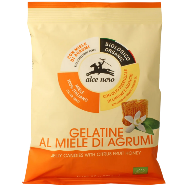 Alce Nero Bio Geleebonbons mit Zitrusfruchthonig, 100g