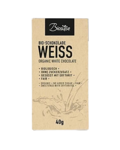 Genuss ohne Reue Biosüße Schokolade Weiß