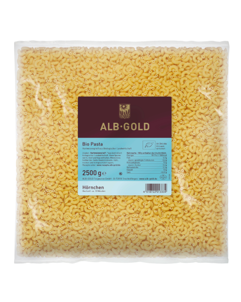 Alb-Gold Bio Hartweizen Pasta Hörnchen , 2,5 kg