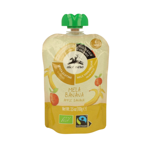 Alce Nero Bio Apfel-Bananen-Püree, 100g