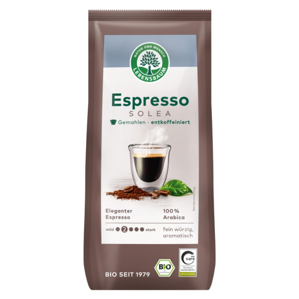Lebensbaum Bio Solea Espresso, entkoffeiniert, gemahlen