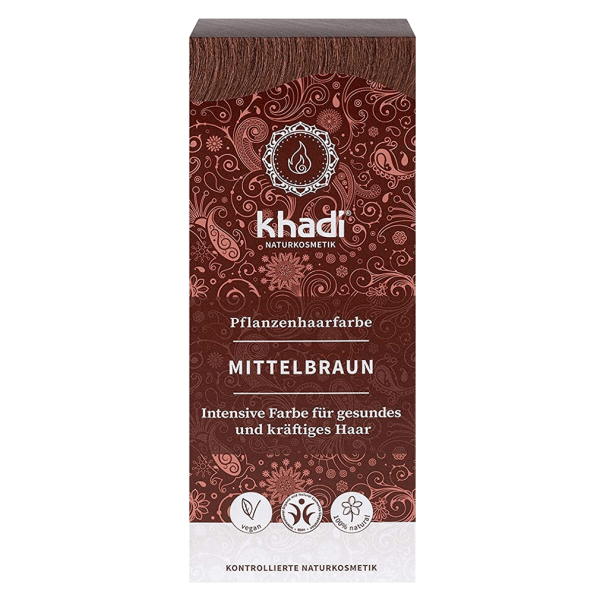 Khadi Pflanzenhaarfarbe Mittelbraun