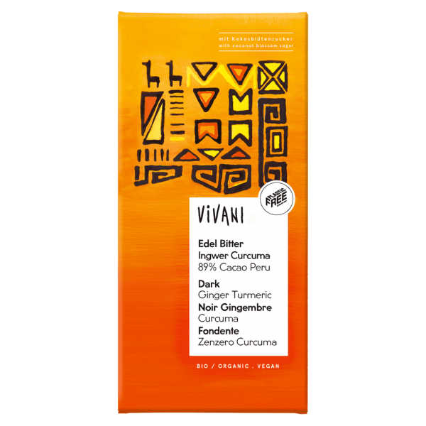 Vivani Bio Edel Bitter Ingwer Curcuma 89% Cacao
