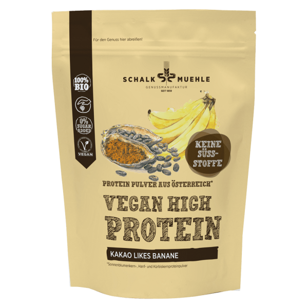 Schalk Mühle Bio Protein Pulver Mix mit Banane und Kakao