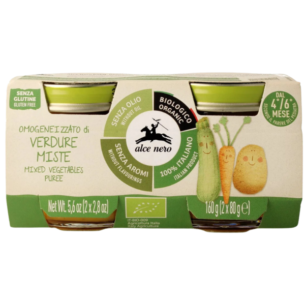 Alce Nero Bio Babygläschen Karotte, Kartoffel &amp; Zucchini, 2 x 80g