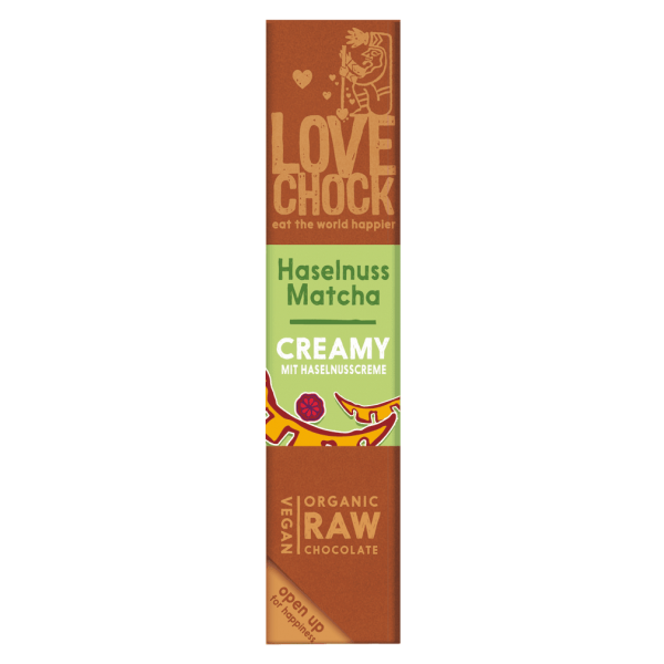 Bio Raw Haselnuss Matcha Creamy Schokoriegel