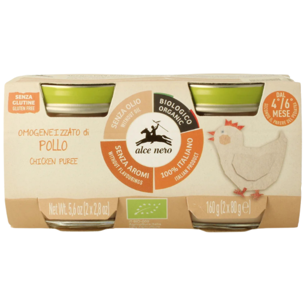 Alce Nero Bio Babygläschen Hühnchen pur, 2 x 80g