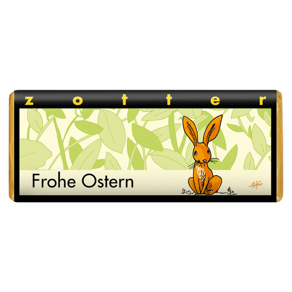 Zotter Bio Frohe Ostern - Butterkaramell, Dunkle Bergmilchschokolade