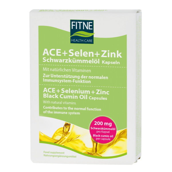 Fitne ACE + Selen + Zink Schwarzkümmelöl Kapseln