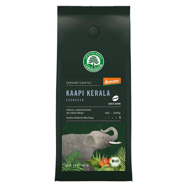 Lebensbaum Bio Kaapi Kerala Espresso, ganze Bohne
