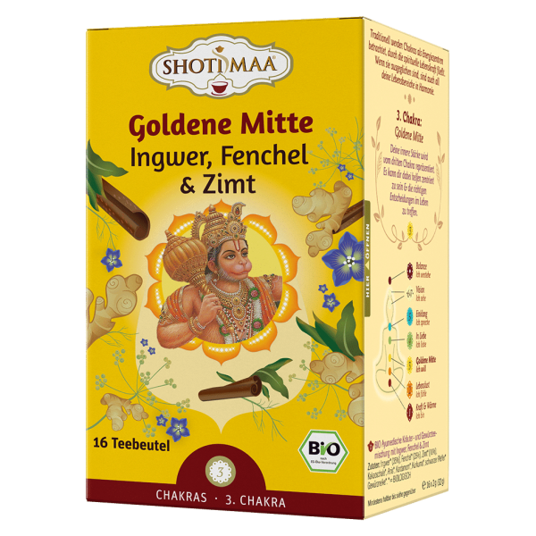 Shotimaa Bio Goldene Mitte Ingwer, Fenchel &amp; Zimt Tee