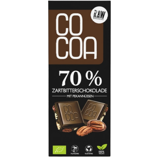Cocoa Bio Zartbitter 70% Pekan