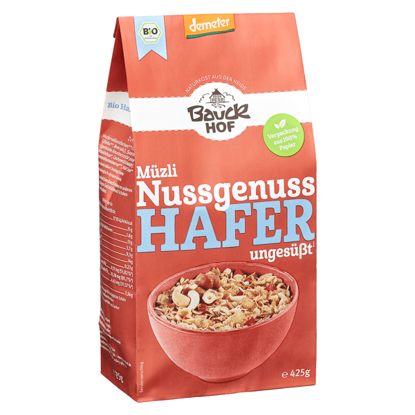 Bauckhof  Bio Nussgenuss Hafer Müsli, ungesüßt