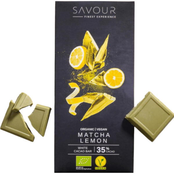 SAVOUR Bio Weiße Kakaotafel, Matcha &amp; Zitrone