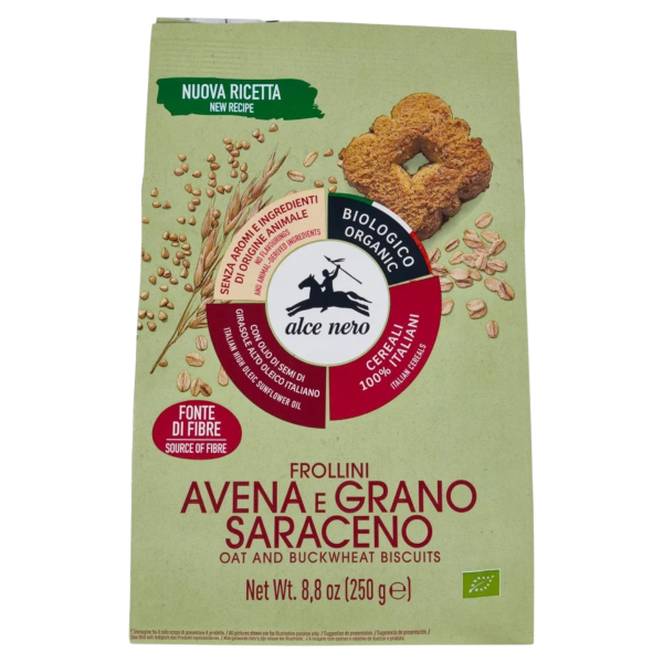 Alce Nero Bio Hafer- und Buchweizen-Kekse, 250g