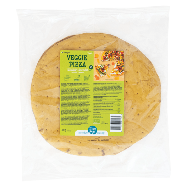 TerraSana Bio Gemüsepizza-Böden mit Möhre und Kürbis MHD 22.05.2024