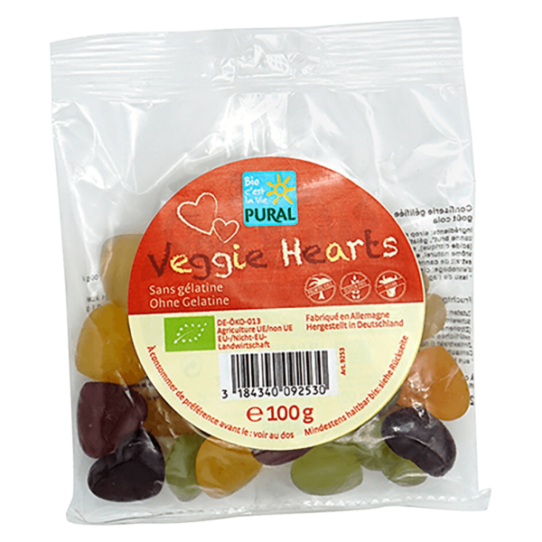 Pural Bio Veggie Hearts Fruchtgummi