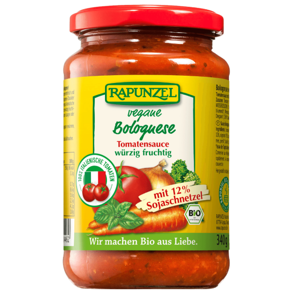 Rapunzel Bio Tomatensauce Bolognese, vegan, mit Soja