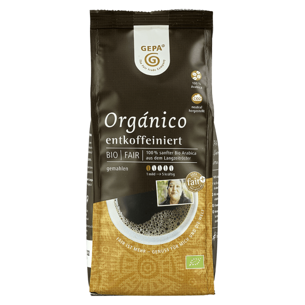 GEPA Bio Café Orgánico, entkoffeiniert, 250g