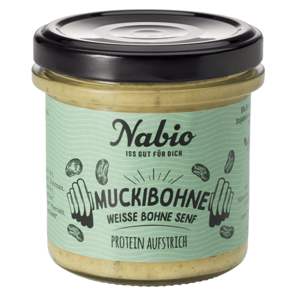 NAbio Bio Protein-Aufstrich &quot;Muckibohne&quot; - Weiße Bohne Senf