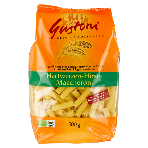 Gustoni Bio Hartweizen-Hirse-Maccheroni 500g
