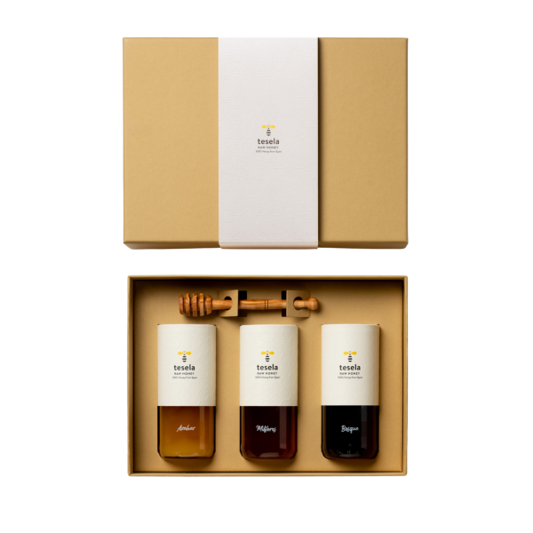 tesela NATURA Premium-Geschenkset - natürlicher Honig - 3 Sorten