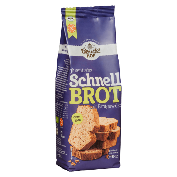 Bauckhof Bio Schnellbrot mit Brotgewürz glutenfrei