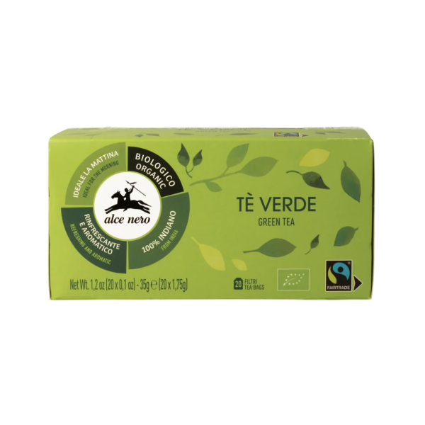 Alce Nero Bio Grüner Tee aus biologischem Anbau - 20 Teebeutel, 35g