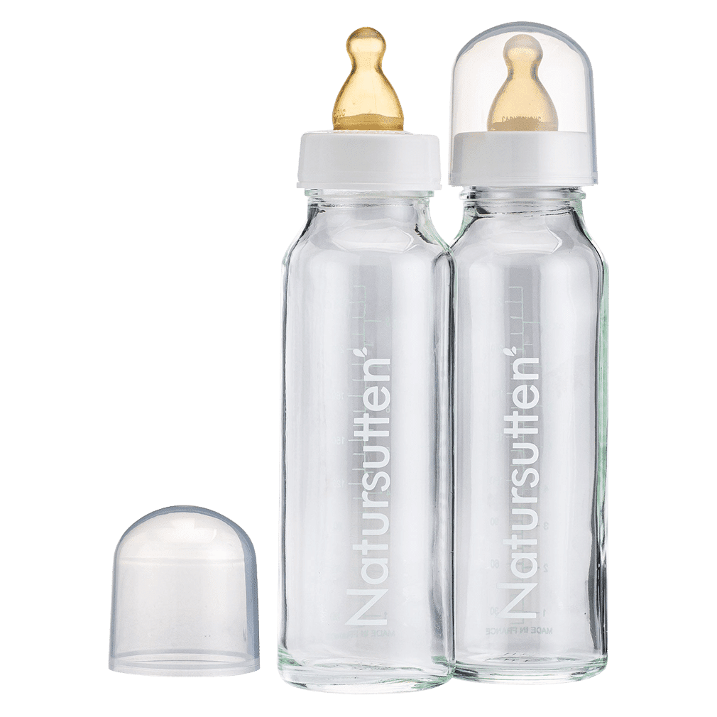 Babyflasche Glas mit Naturkautschuk-Sauger