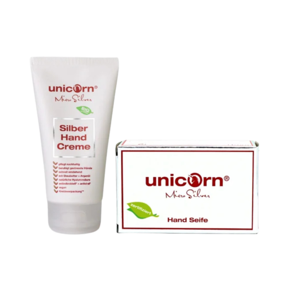 Spa Vivent Kombi unicorn® Handpflegeset- Micro Silber Handseife &amp; Handcreme