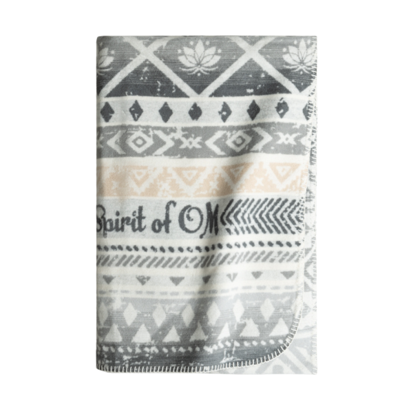 Spirit of Om Flauschige Plaid Decke Gelbgrau Blume des Lebens