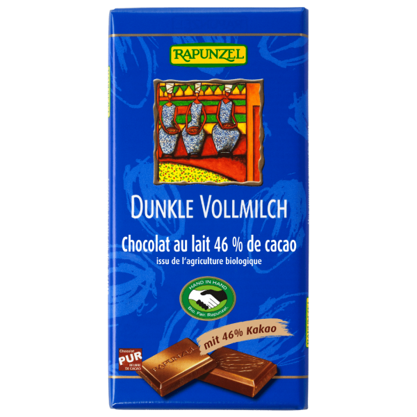 Rapunzel Bio Vollmilch Schokolade 46% Kakao Dunkel