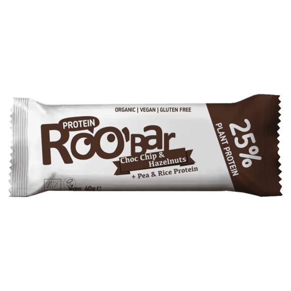 Roobar Bio Proteinriegel Schokolade und Haselnüsse