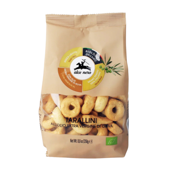 Alce Nero Bio Tarallini (Brotkringel) mit nativem Olivenöl extra, 250g