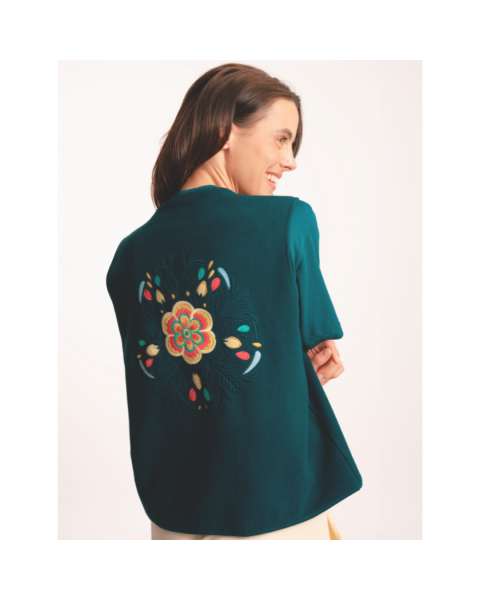 Spirit of Om Baumwollfleeceweste Gaia - nachtpetrol