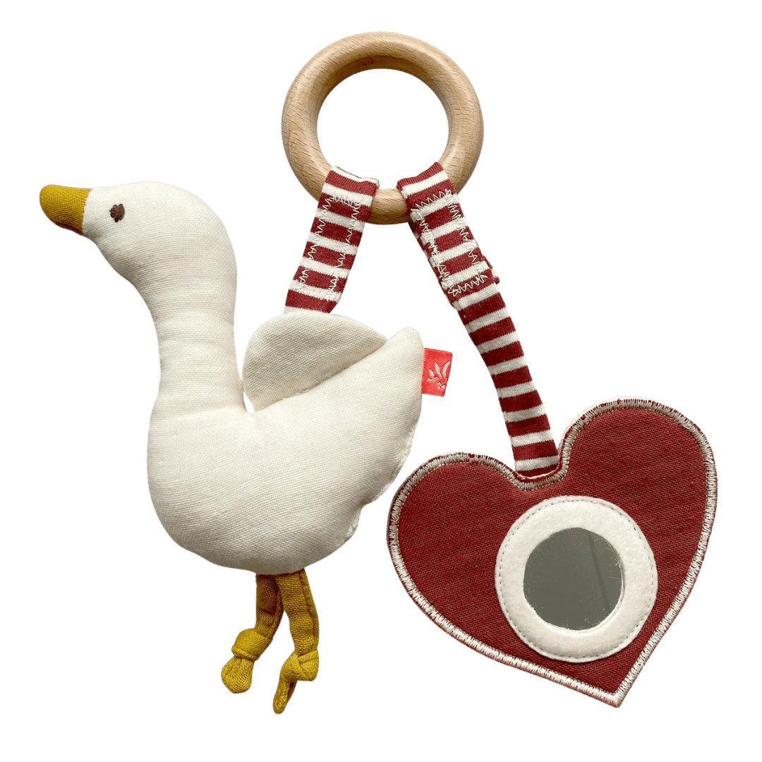 Beißring mit Gans und Herz