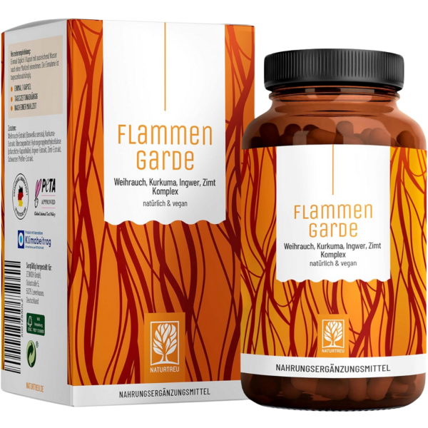 Naturtreu Flammengarde Weihrauch - Kurkuma, Ingwer, Zimt Komplex, 90 Kapseln