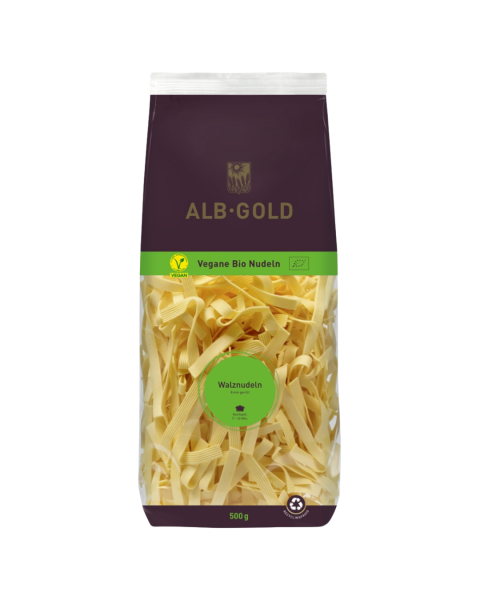 Alb-Gold Bio Walznudeln 8mm gerillt vegan, 500 g