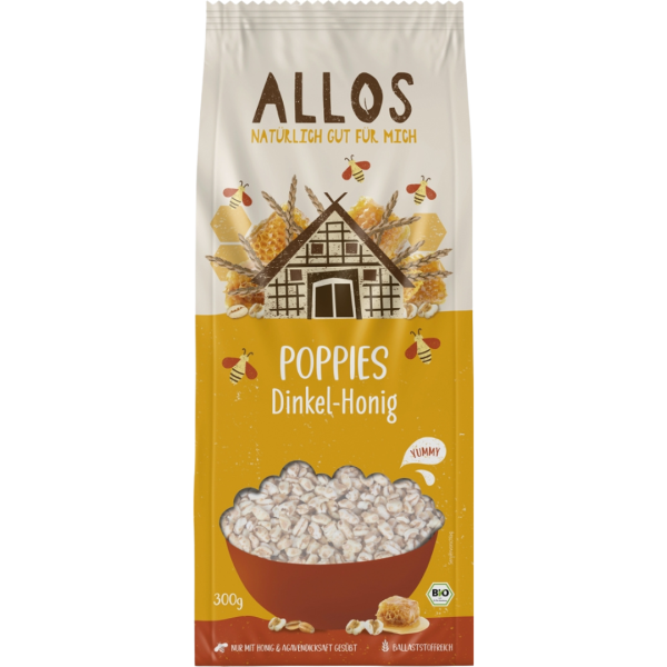 Allos Bio Poppies Dinkel-Honig, 300g