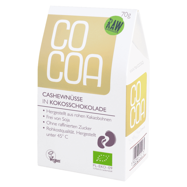 Cocoa Bio Cashewnüsse in Kokosschokolade, 70g
