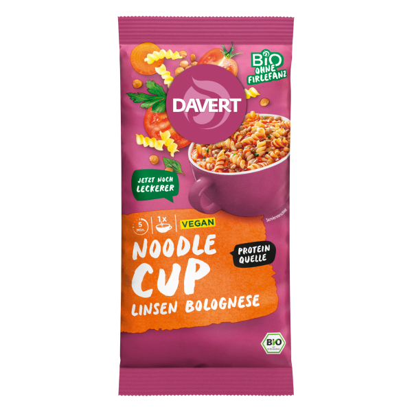 Davert Bio Noodle-Cup Linsen Bolognese