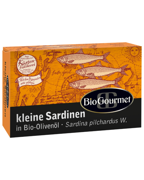 BioGourmet kleine Sardinen in Bio-Olivenöl, 120g